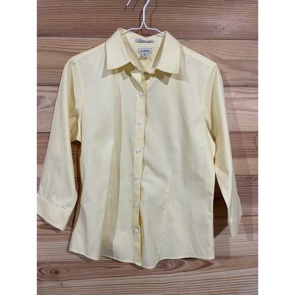 L.L. Bean Yellow Wrinkle Free Tailored Shirt, sz XS - Picture 1 of 13